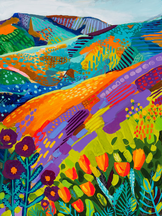 Purple fields Glicee Paper Print